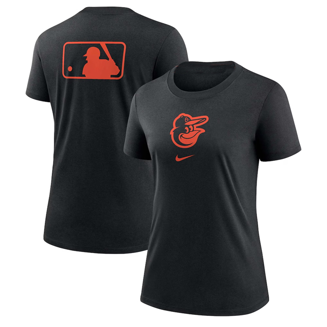 Women's Black Baltimore Orioles Early Work Tri-Blend Dri-FIT T-Shirt(Run Small)